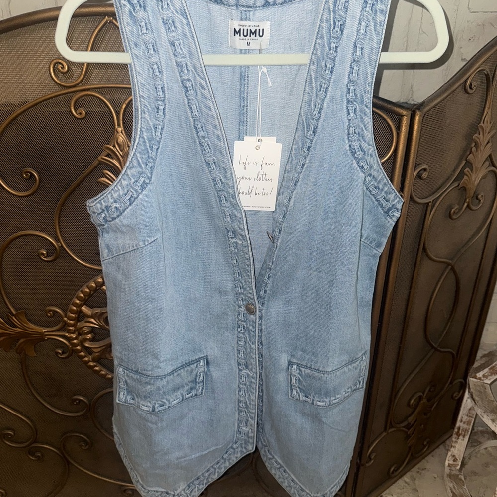 Show Me Your MuMu Light Blue Denim Vest